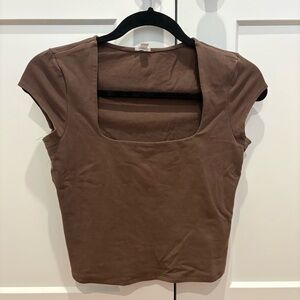 Garage Square Neck Brown Top